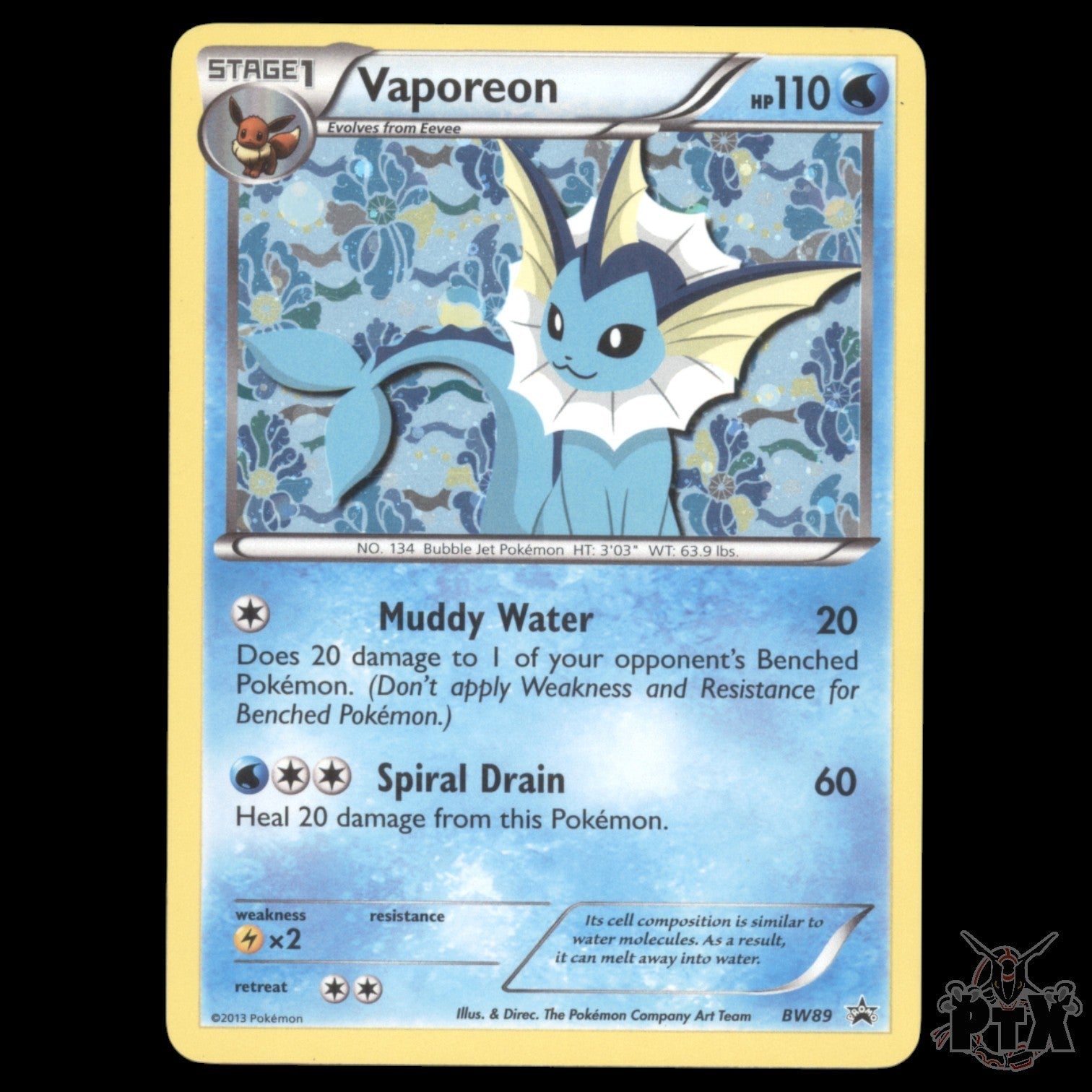 Vaporeon Holo #BW89 Black & White Promo NM/LP Pokemon 2013