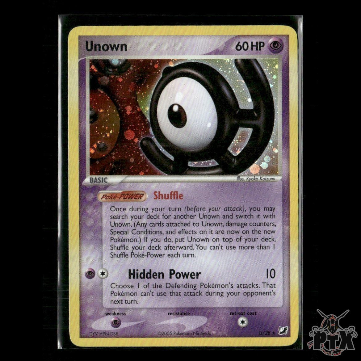 Unown Holo U/28 EX Unseen Forces NM Pokemon