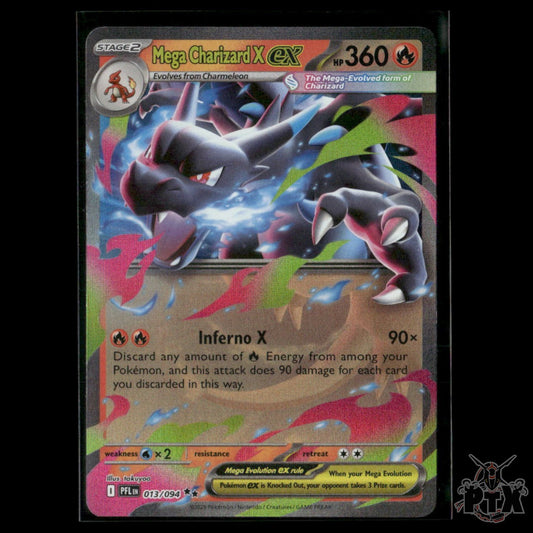 Mega Charizard X ex 013/094 ME02: Phantasmal Flames NM Pokemon