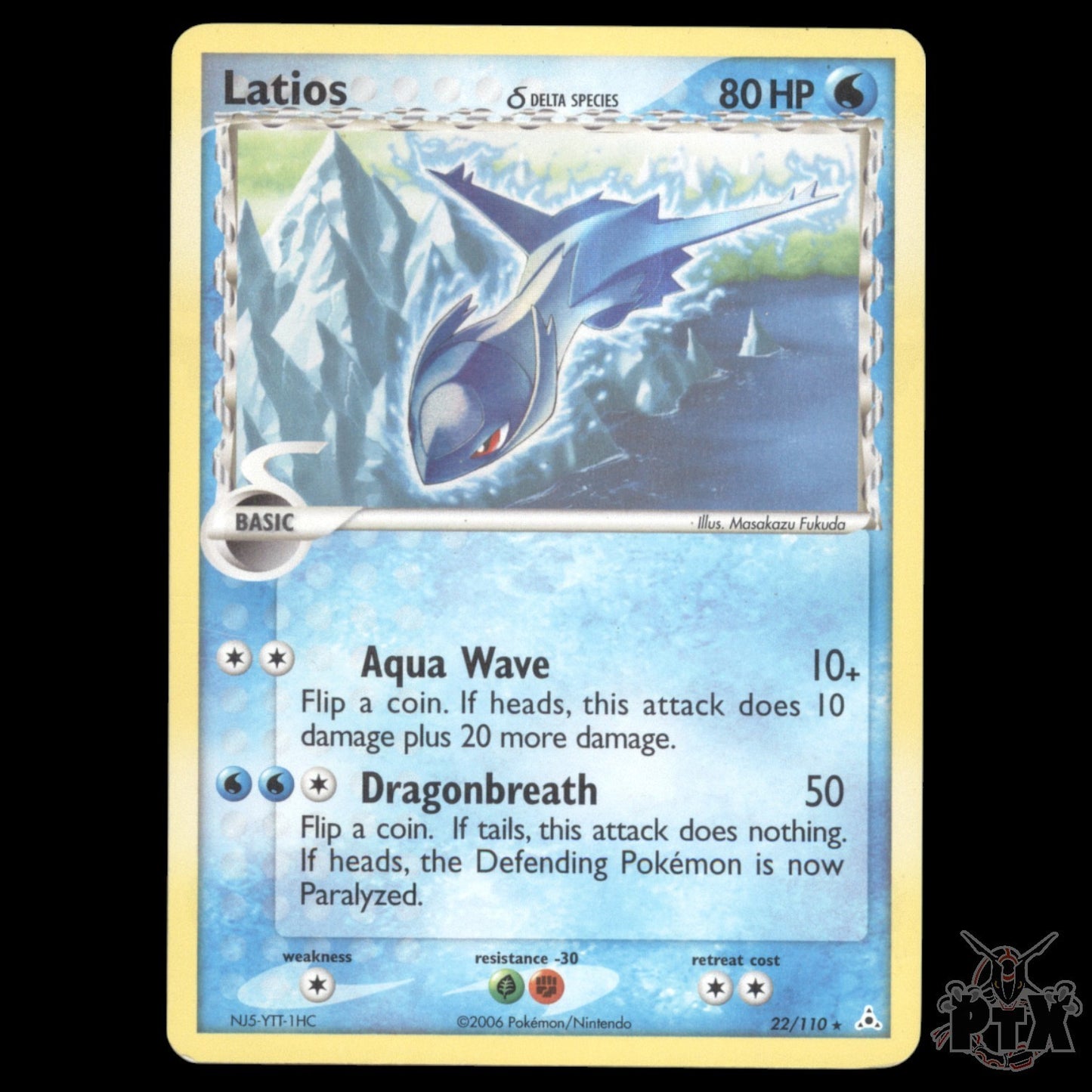 Latios Holo #22/110 EX Holon Phantoms MP(Micro Crease) Pokemon 2006