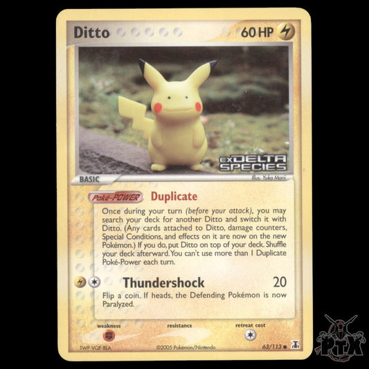 Ditto Reverse Holo #63/113 EX Delta Species MP/Moderatly Played Pokemon 2005