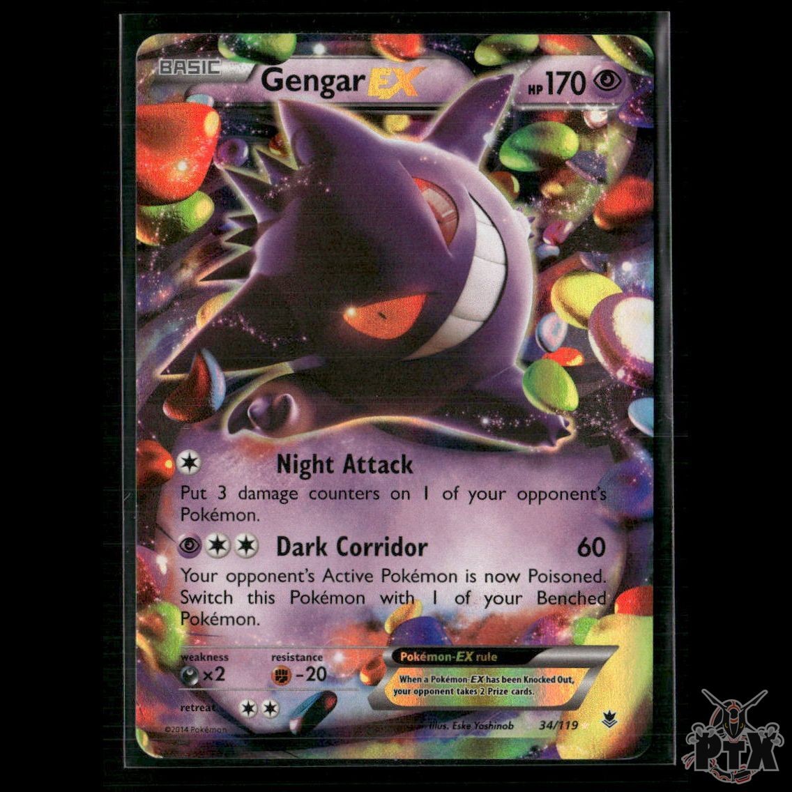 Gengar EX 34/119 XY - Phantom Forces LP Pokemon