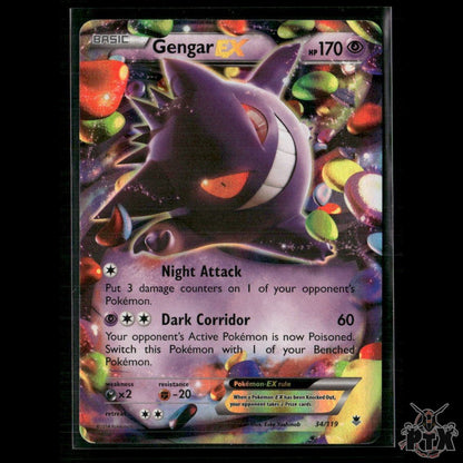 Gengar EX 34/119 XY - Phantom Forces LP Pokemon