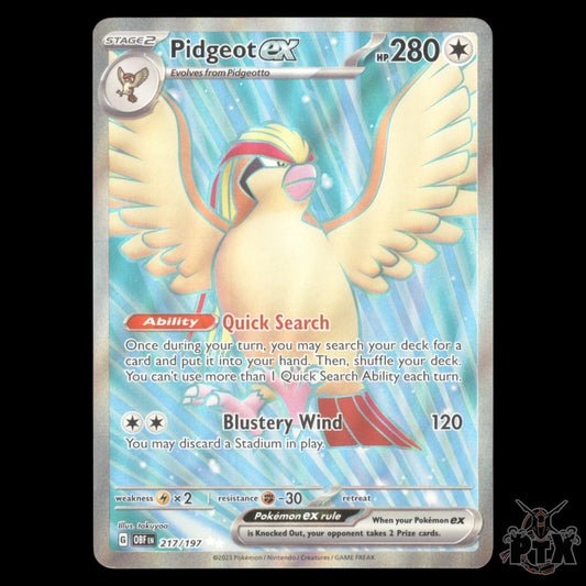Pidgeot ex #217/197 Obsidian Flames NM/Near Mint Pokemon 2023