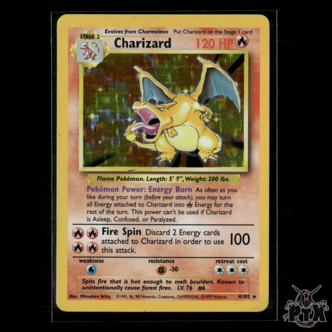 Charizard Holo 4/102 Base Set HP Pokemon