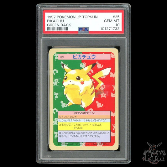 Pikachu # 25 PSA 10 Japanese Topsun Green Back New Cert Pokemon 1997
