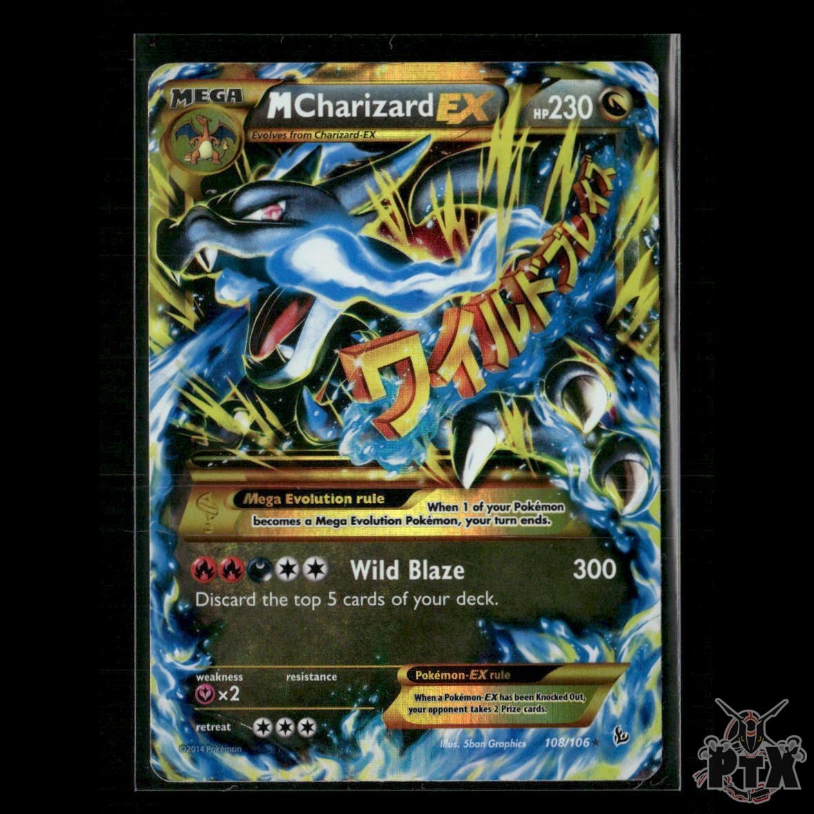 M Charizard EX (X) (Secret) 108/106 XY - Flashfire HP Pokemon