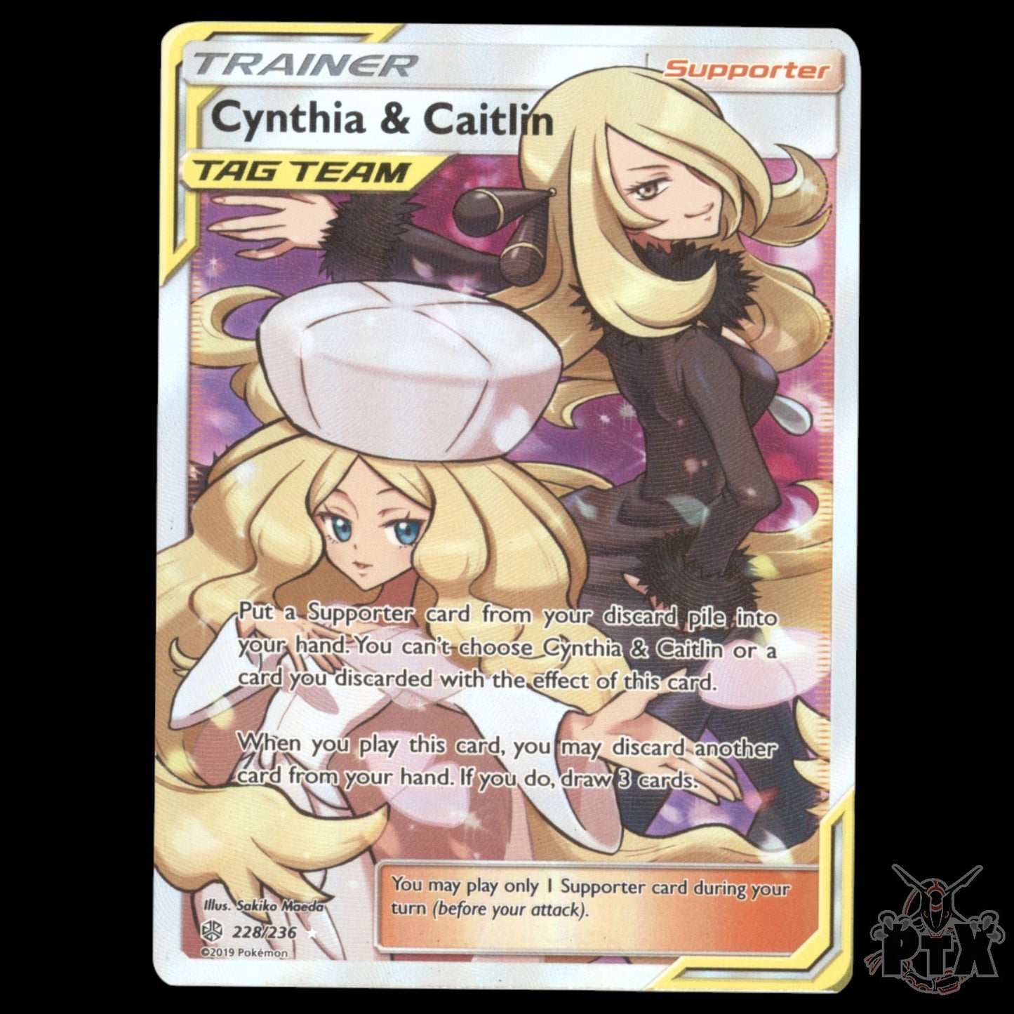 Cynthia & Caitlin #228/236 Cosmic Eclipse NM/Near Mint Pokemon 2019