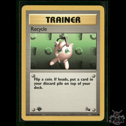 Recycle 61/62 1st Edition Fossil LP Pokemon