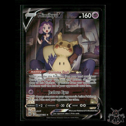 Mimikyu V TG16/TG30 SWSH09: Brilliant Stars Trainer Gallery NM Pokemon