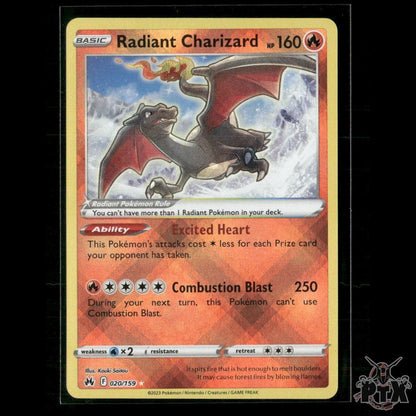 Radiant Charizard 020/159 SWSH: Crown Zenith NM Pokemon