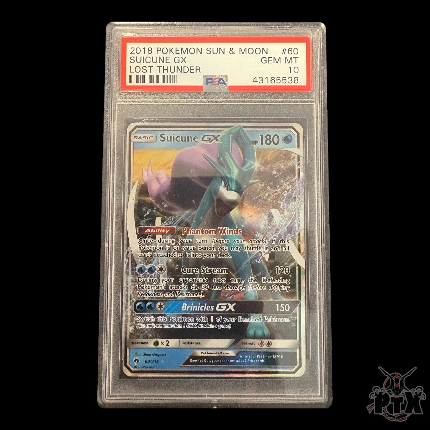 Suicune GX 60/214 PSA 10 Lost Thunder Pokemon