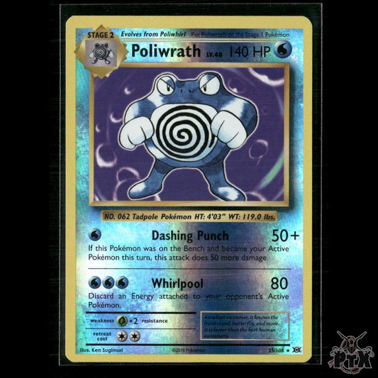 Poliwrath Reverse Holo 25/108 XY - Evolutions LP Pokemon