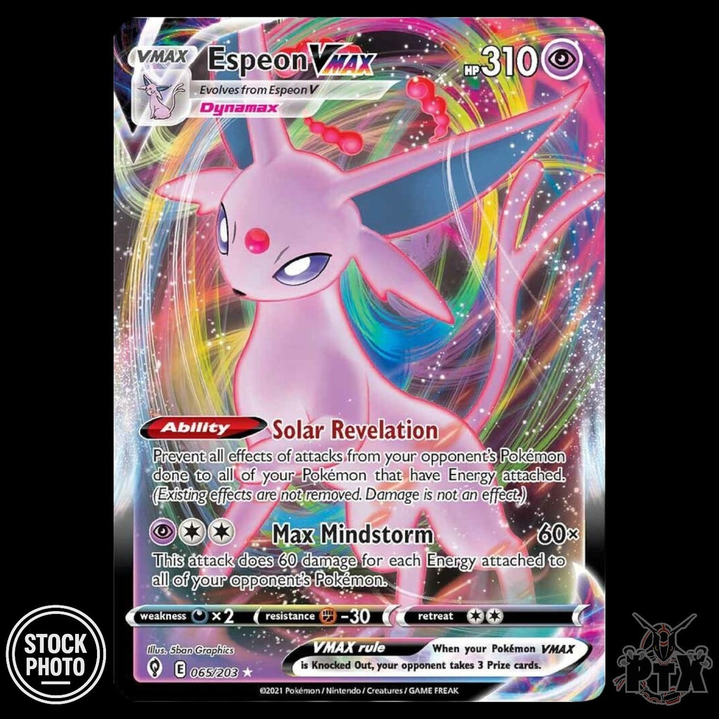 Espeon VMAX #065/203 Evolving Skies NM/Near Mint Pokemon 2021