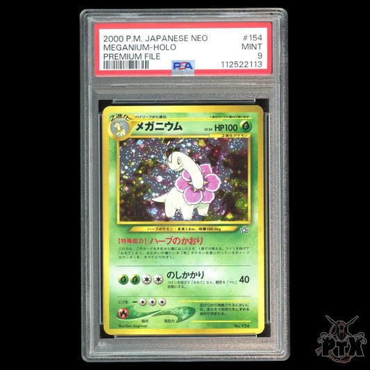 Meganium #154 PSA 9 Japanese NEO Premium File Pokemon 2000