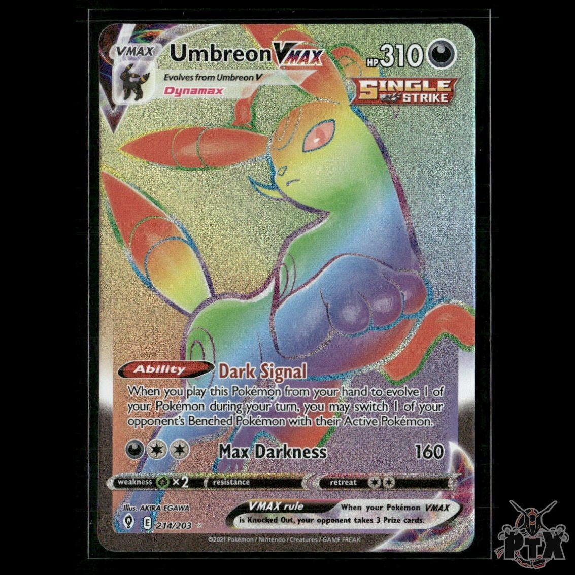 Umbreon VMAX (Secret) 214/203 SWSH07: Evolving Skies NM Pokemon