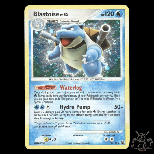 Blastoise Holo #002/132 Secret Wonders D&P LP/Lightly Played Pokemon 2007