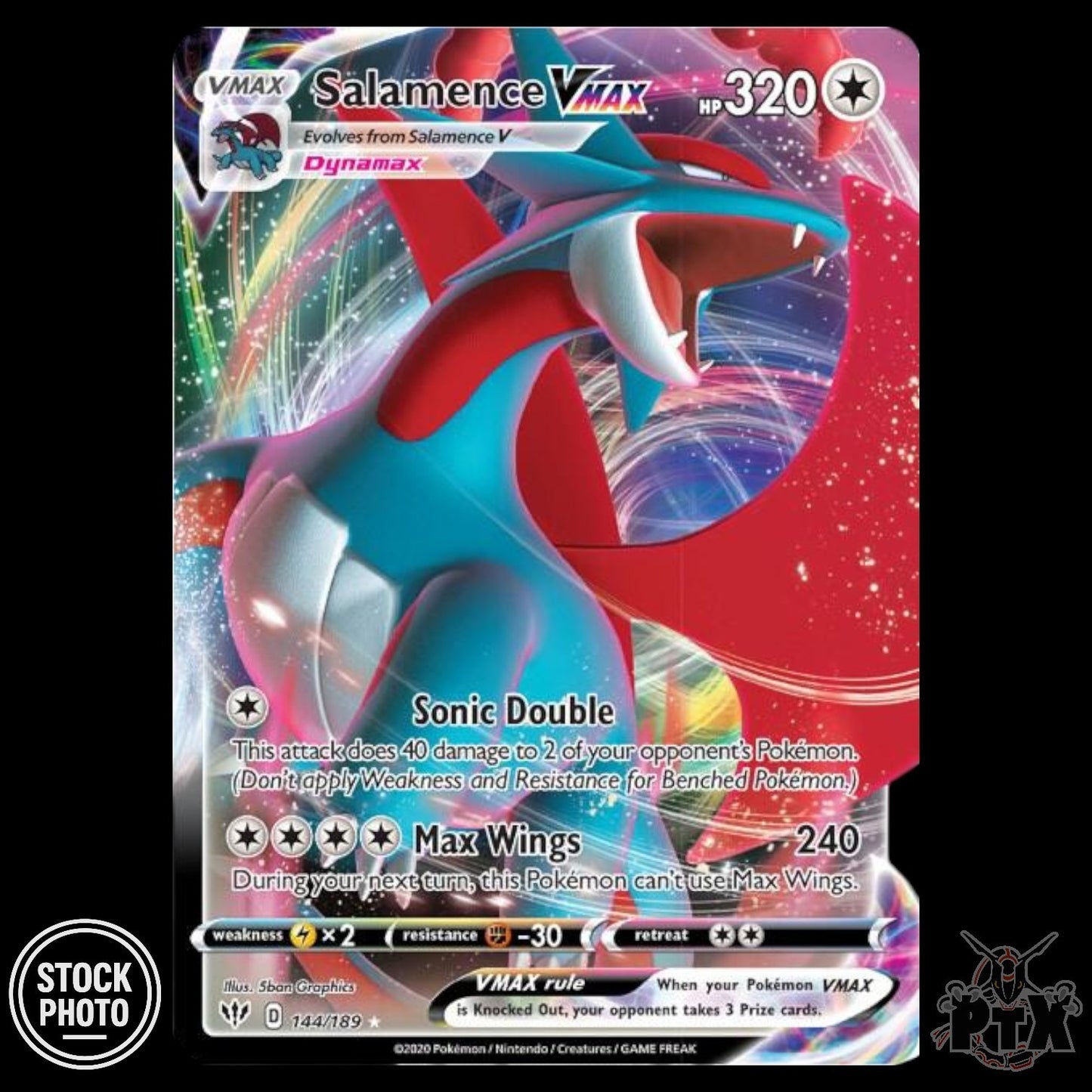 Salamence VMAX #144/189 Darkness Ablaze NM/Near Mint Pokemon 2020