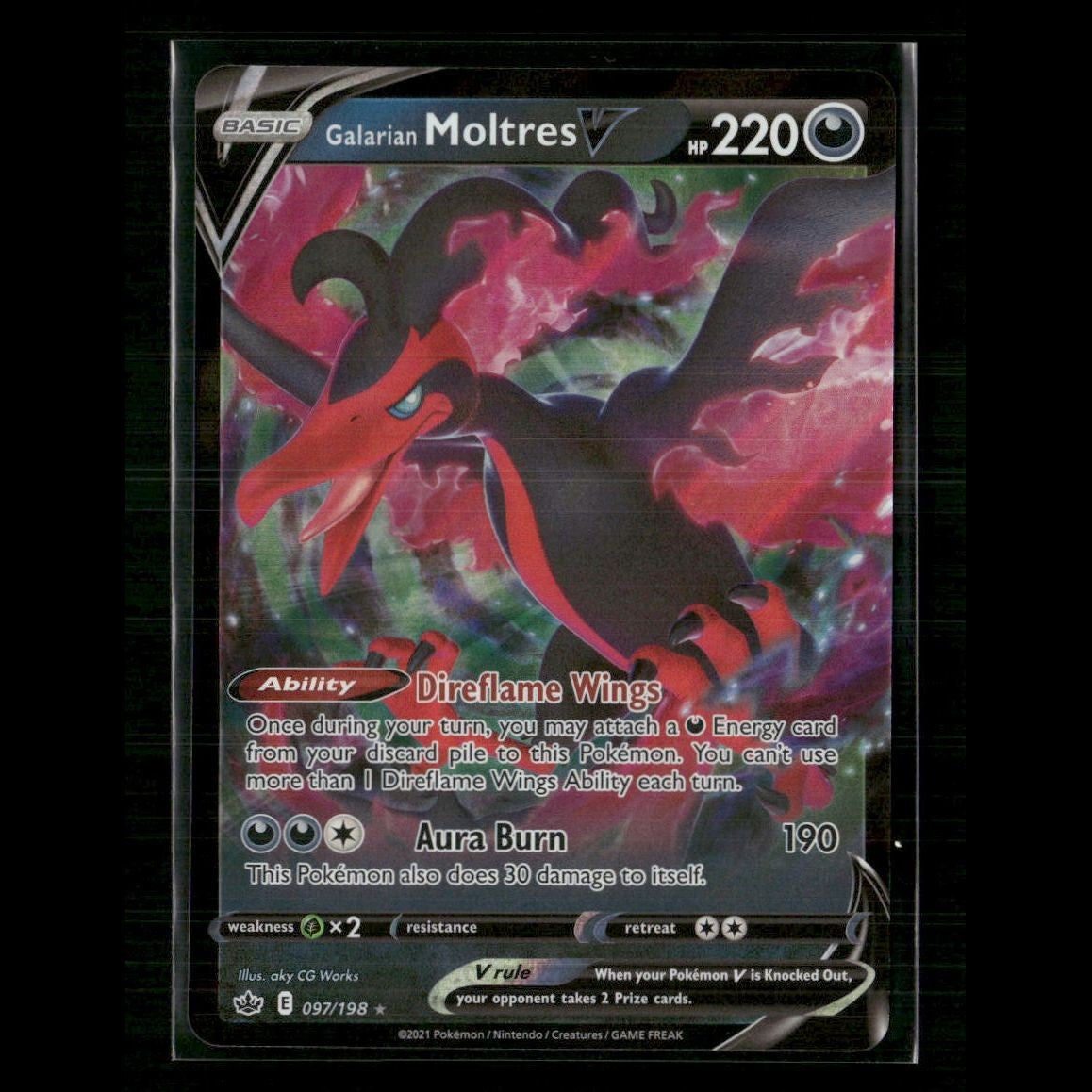 Galarian Moltres V 097/198 SWSH06: Chilling Reign NM Pokemon