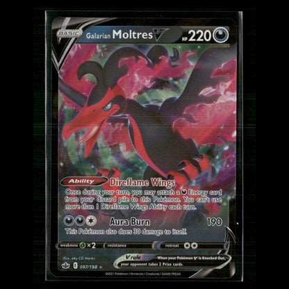 Galarian Moltres V 097/198 SWSH06: Chilling Reign NM Pokemon
