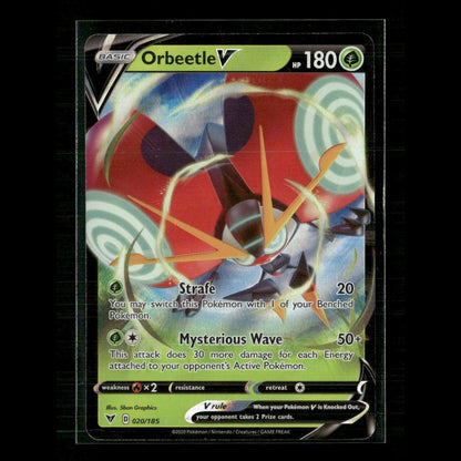 Orbeetle V 020/185 SWSH04: Vivid Voltage NM Pokemon
