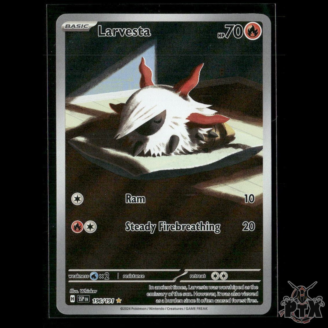 Larvesta 196/191 SV08: Surging Sparks NM Pokemon