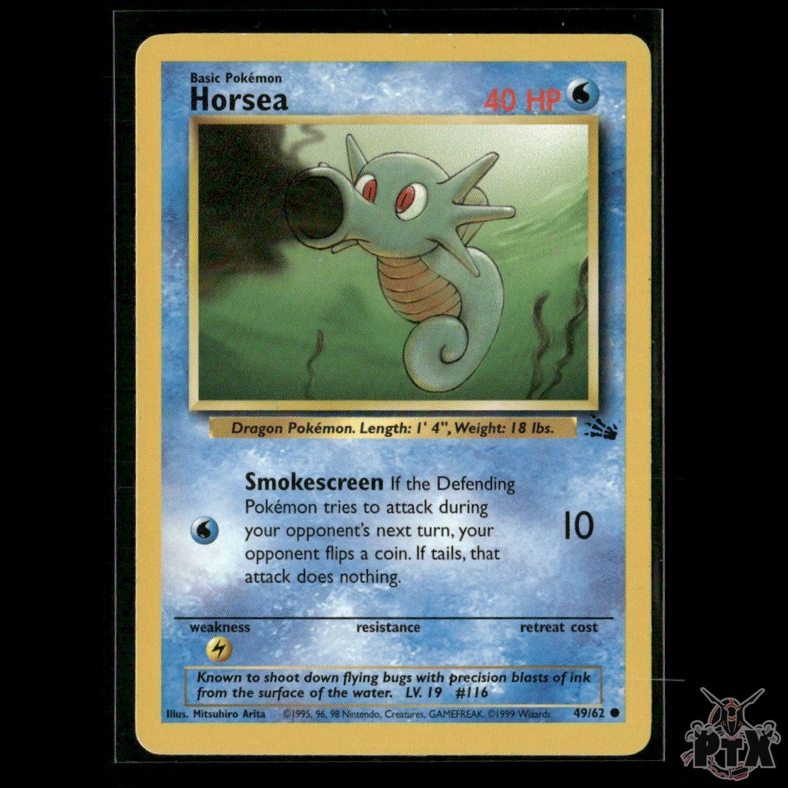 Horsea 49/62 Fossil MP Pokemon