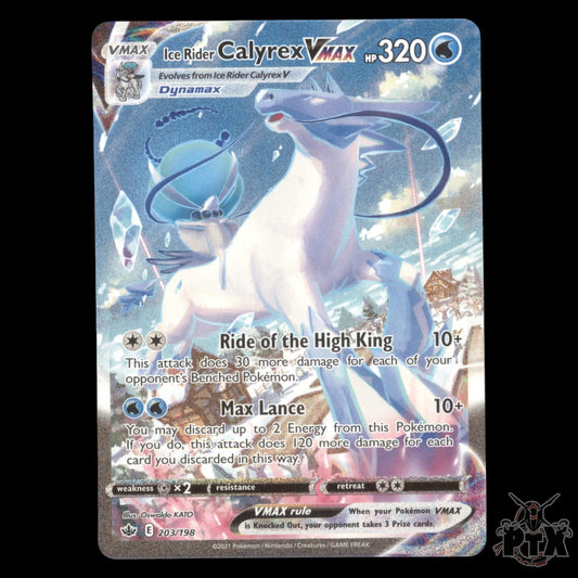 Ice Rider Calyrex VMAX #203/198 Chilling Reing NM/Near Mint Pokemon 2021
