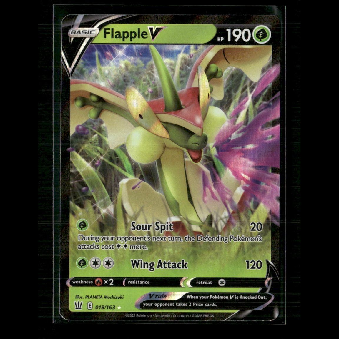 Flapple V 018/163 SWSH05: Battle Styles NM Pokemon