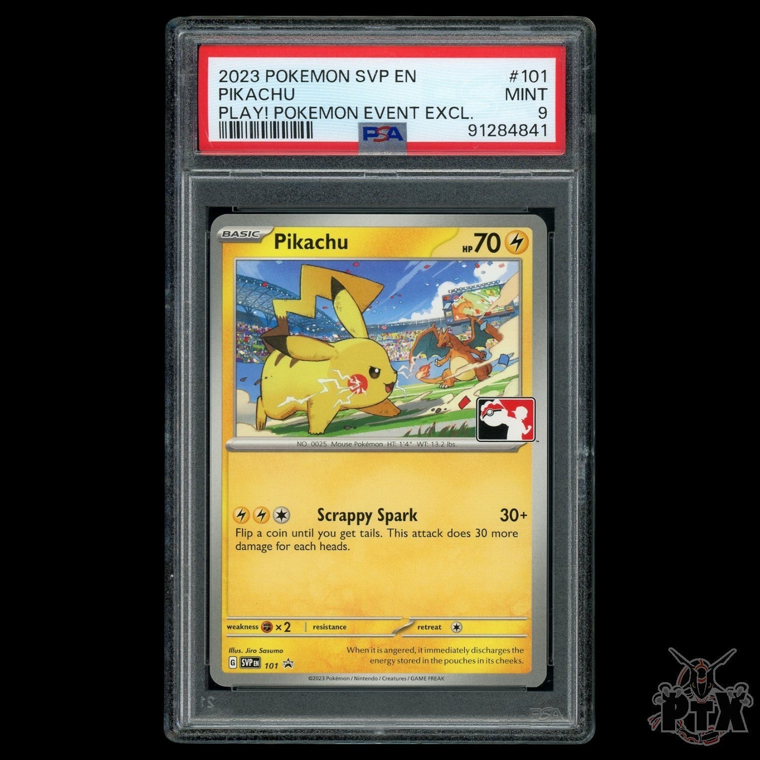 Pikachu #101 PSA 9 PLAY! Promo Pokemon 2023