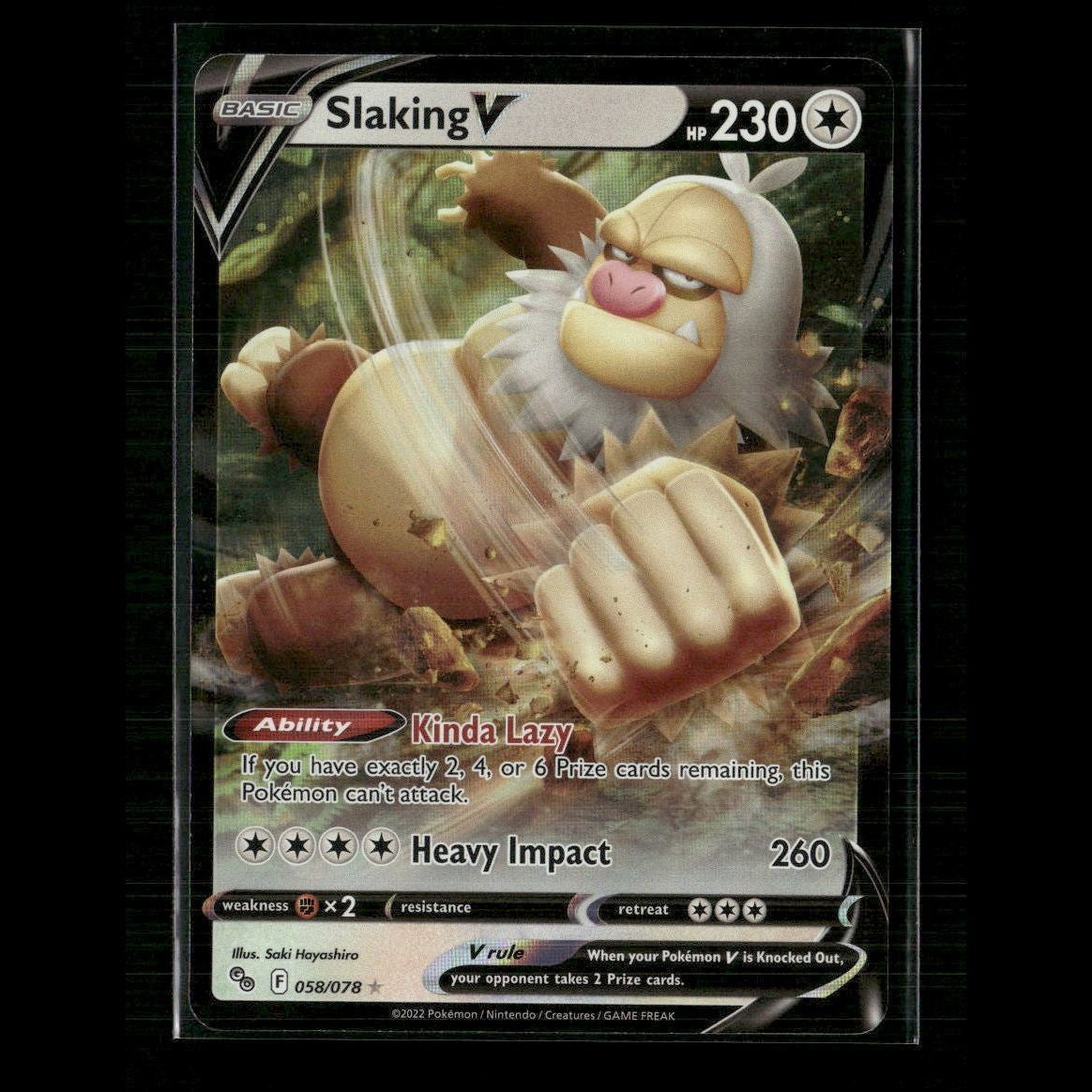 Slaking V 058/078 Pokemon GO NM Pokemon