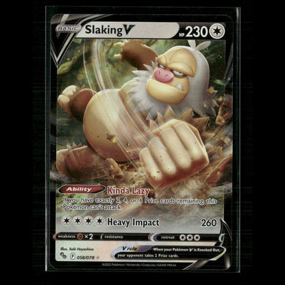 Slaking V 058/078 Pokemon GO NM Pokemon
