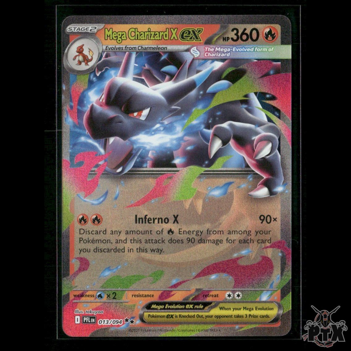 Mega Charizard X ex 013/094 ME02: Phantasmal Flames NM Pokemon