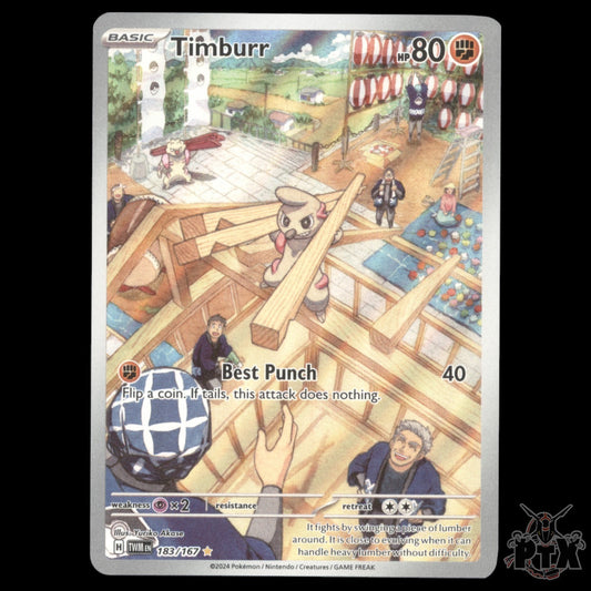 Timburr #183/167 Twilight Masquerade NM/Near Mint Pokemon 2024