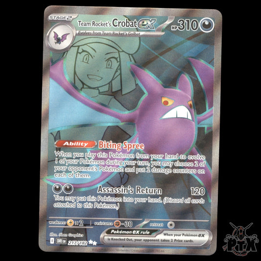Team Rocket's Crobat ex 217/182 SV10: Destined Rivals NM Pokemon