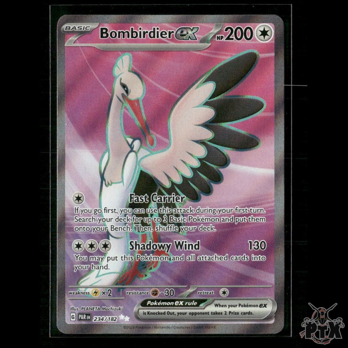 Bombirdier ex 234/182 SV04: Paradox Rift NM Pokemon