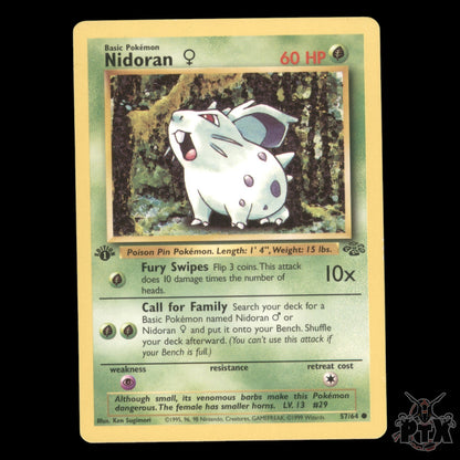 Nidoran #57/64 1st Edition Jungle NM/Near Mint Pokemon 1999