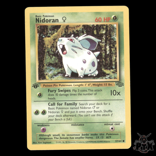 Nidoran #57/64 1st Edition Jungle NM/Near Mint Pokemon 1999
