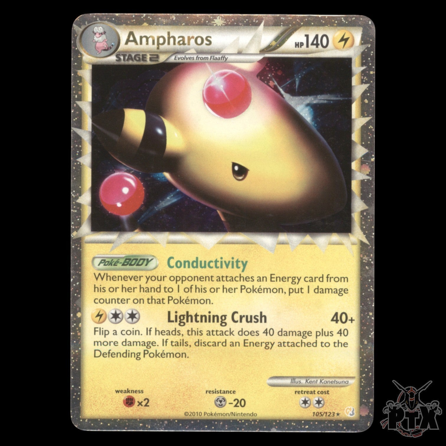 Ampharos Prime #105/123 HGSS Base LP/Lightly Played Pokemon 2010