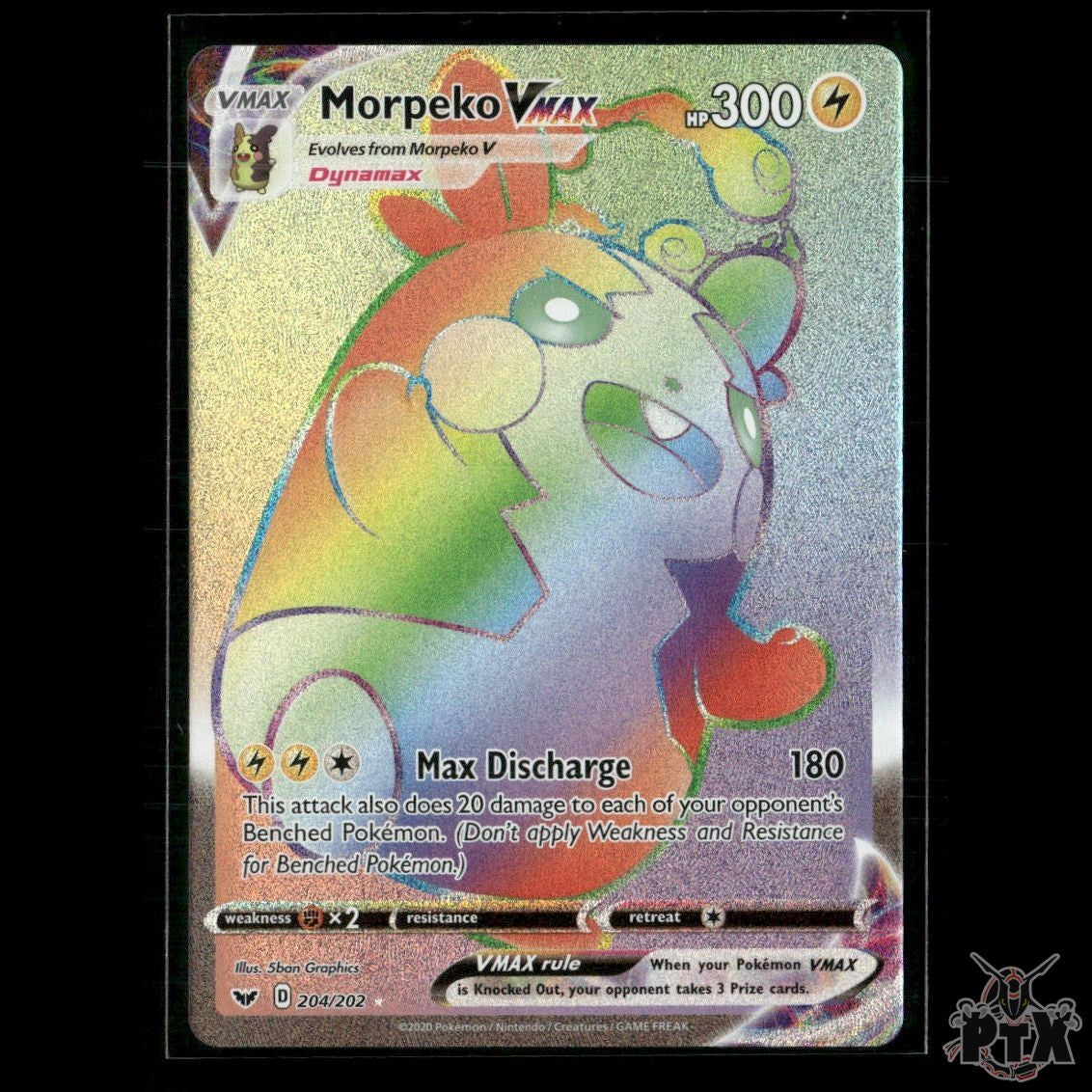 Morpeko VMAX (Secret) 204/202 SWSH01: Sword & Shield Base Set NM Pokemon