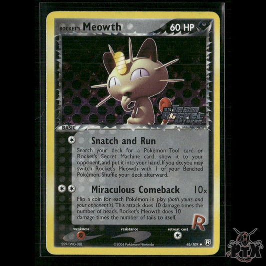 Rocket's Meowth Reverse Holo 46/109 EX Team Rocket Returns LP Pokemon