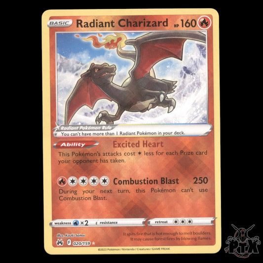 Radiant Charizard #020/159 Crown Zenith NM/Near Mint Pokemon 2023