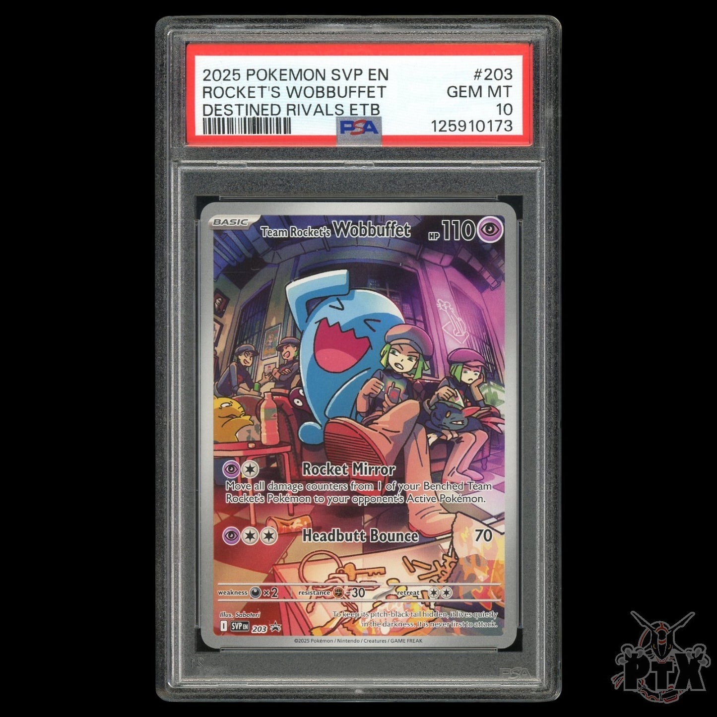 Team Rocket's Wobbuffet 203 PSA 10 Destined Rivals Promo Pokemon 2025