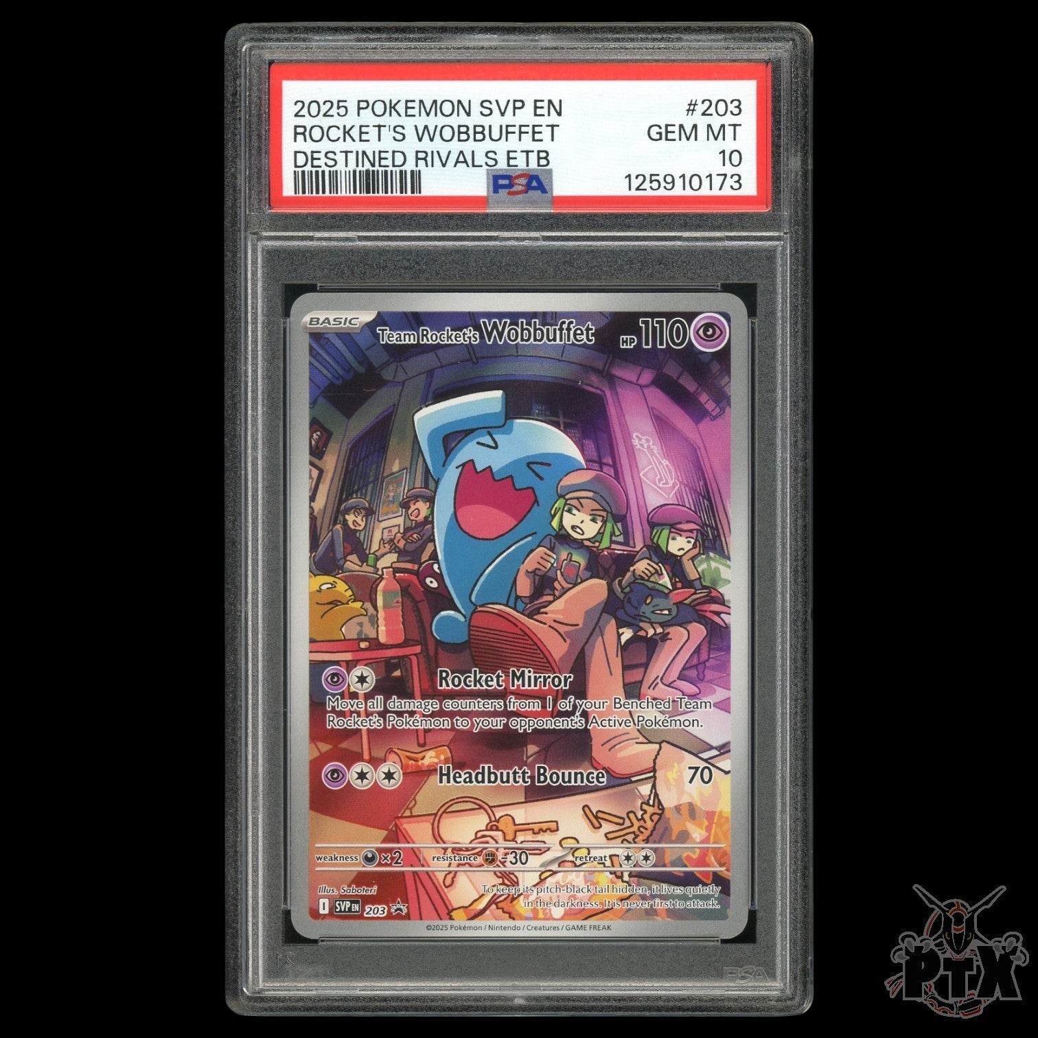 Team Rocket's Wobbuffet 203 PSA 10 Destined Rivals Promo Pokemon 2025
