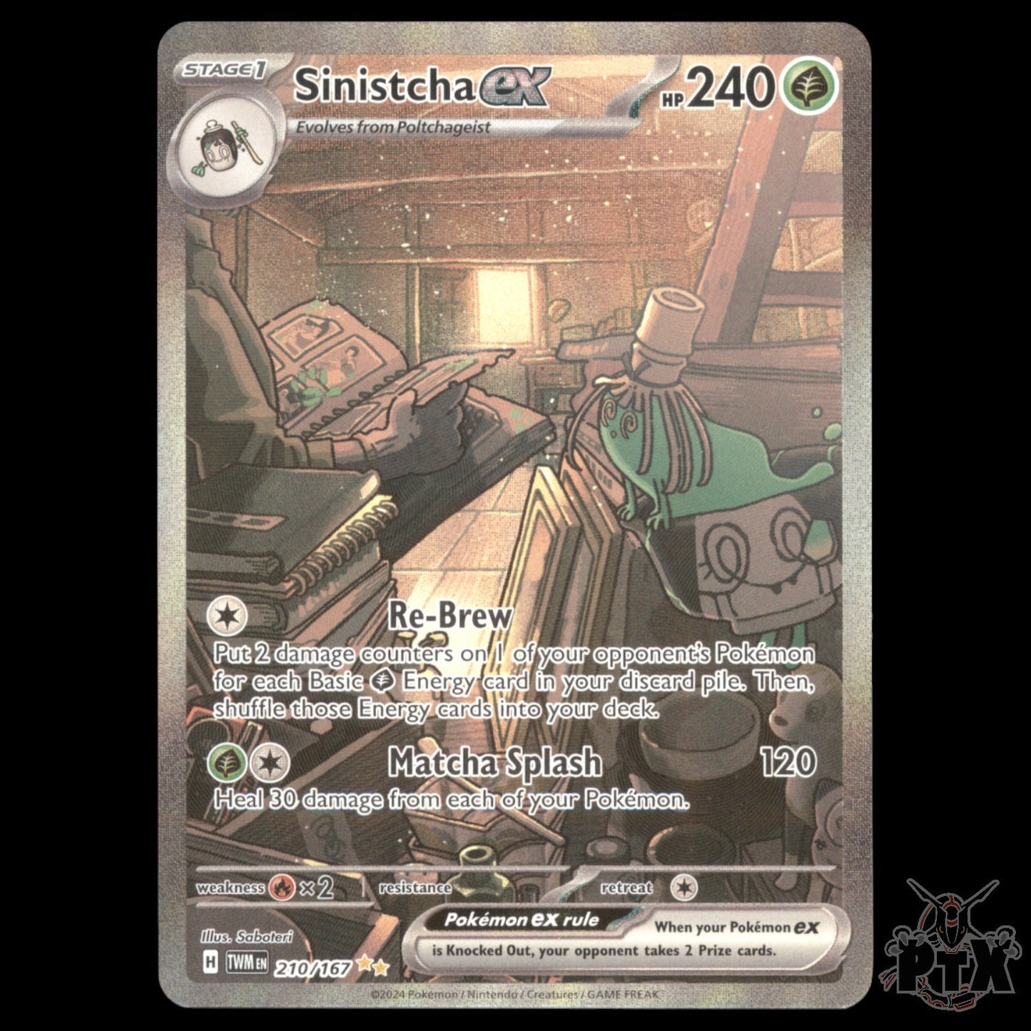 Sinistcha ex #210/167 Twilight Masquerade NM/Near Mint Pokemon 2024