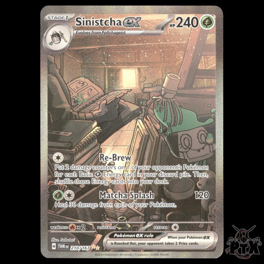 Sinistcha ex #210/167 Twilight Masquerade NM/Near Mint Pokemon 2024