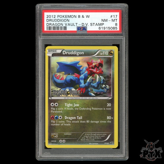 Druddigon #17/20 PSA 8 Dragon Vault Stamp Pokemon 2012