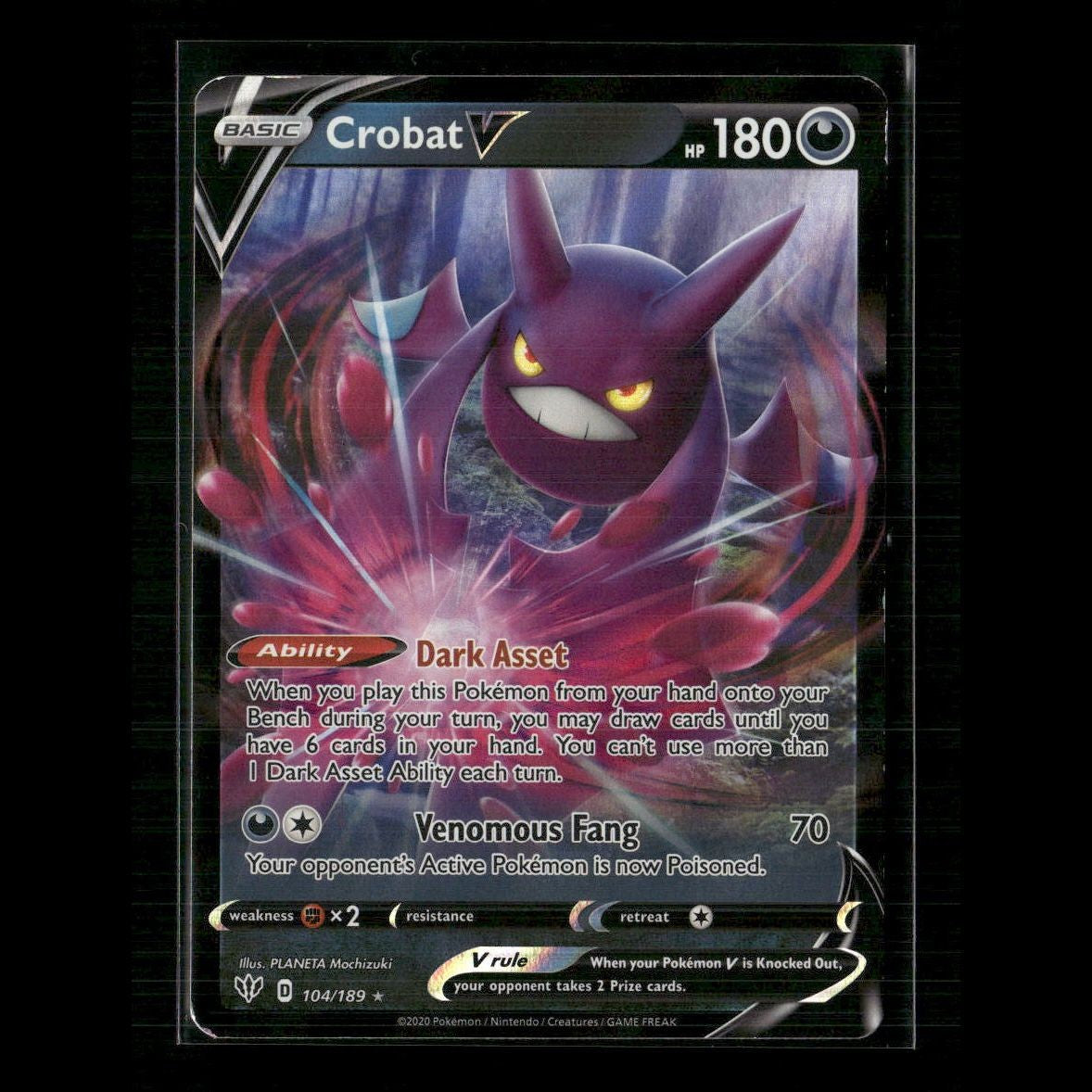 Crobat V 104/189 SWSH03: Darkness Ablaze NM Pokemon