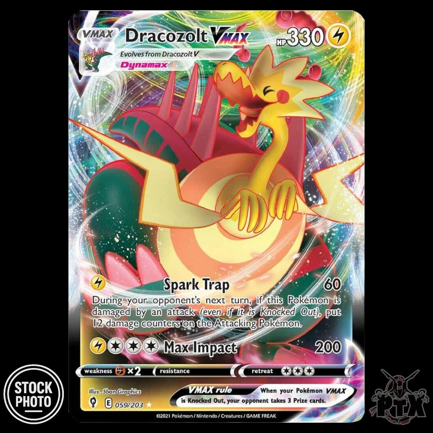Dracozolt VMAX #059/203 Evolving Skies NM/Near Mint Pokemon 2021