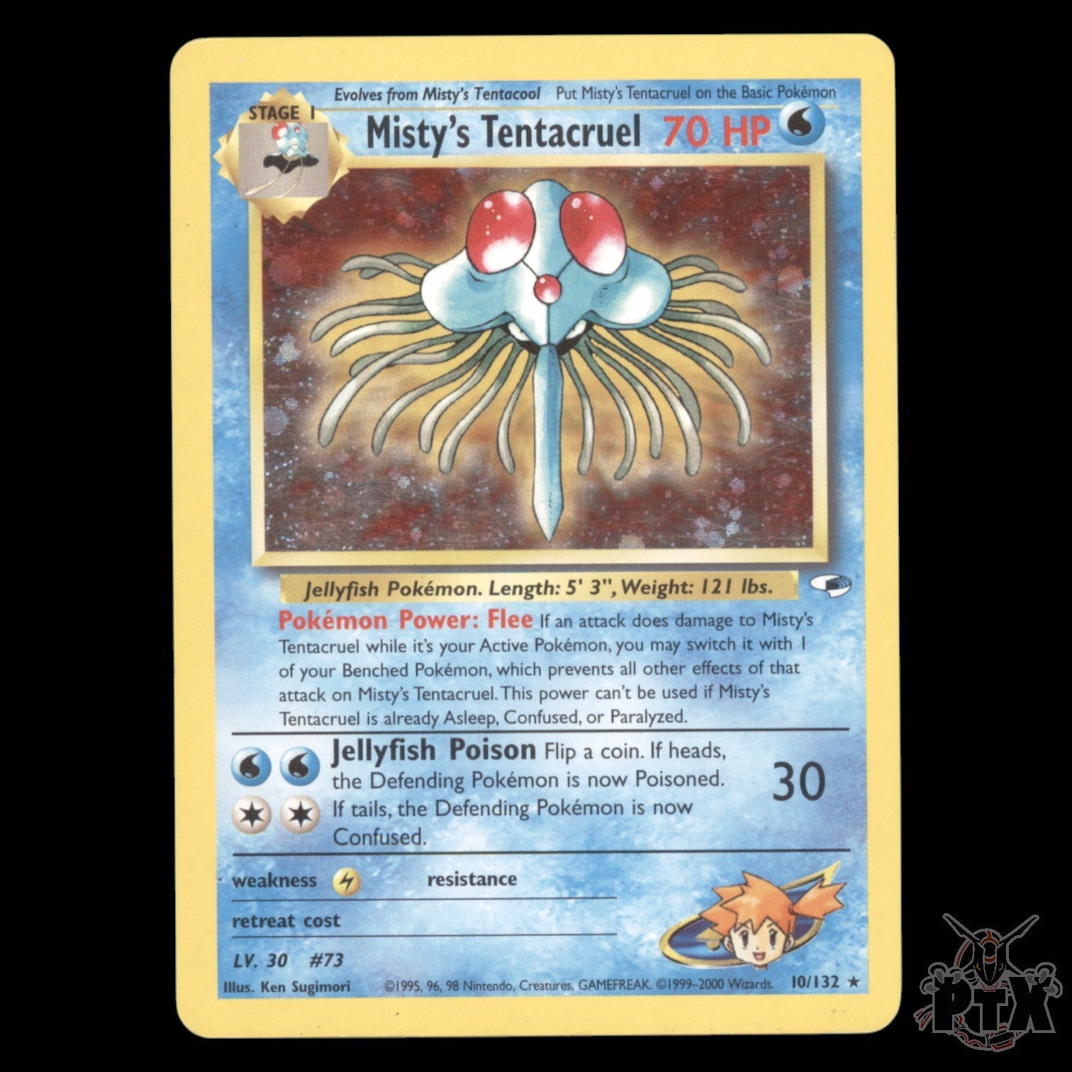 Misty's Tentacruel holo #10/132 Gym Heroes LP/MP Pokemon 2000